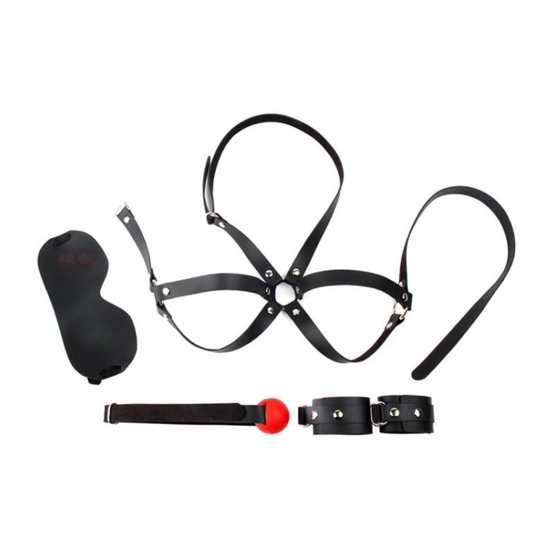 Generique Kit d'Initiation BDSM OBEDIENCE 4 Pièces Noir